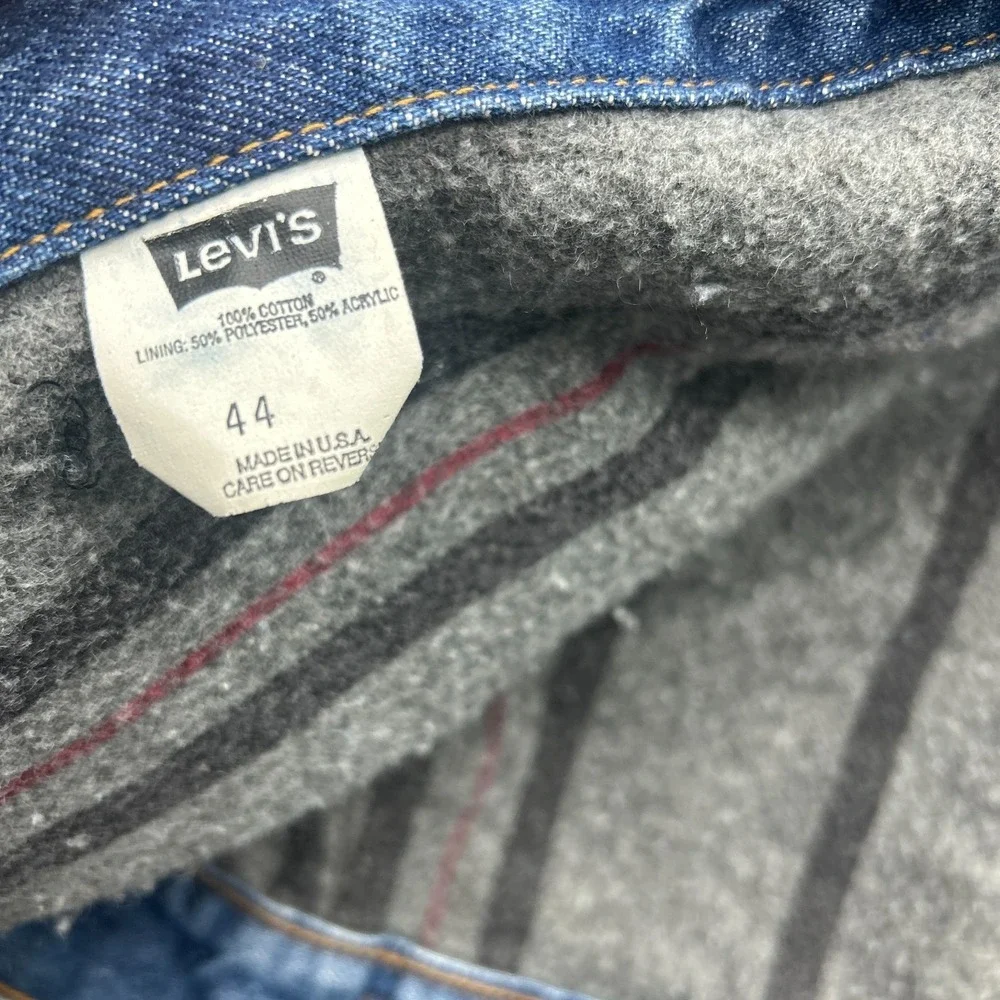 Levis Blanket Lined Denim Trucker Jacket‎ Blue Size 44 71506 0316 Made USA